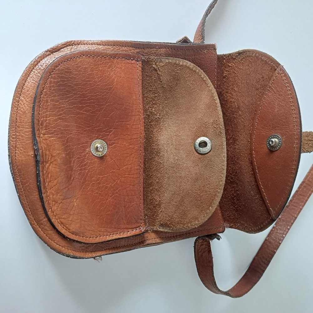 Pretty Vintage Stocko Shoulder Short Strap Bag Brown Real Leather 7'' x 7.5'' - Picture 11 of 16